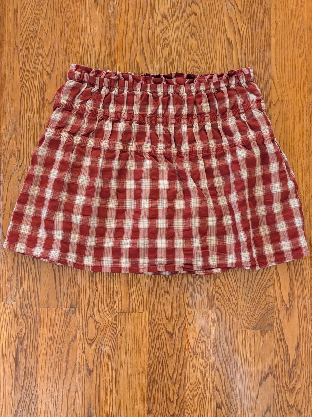 Eyeshadow Girls Burgundy Red Plaid Elastic Waist Skort